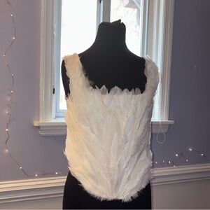Handmade White Feather Corset — Swan Costume / Balletcore / Festival